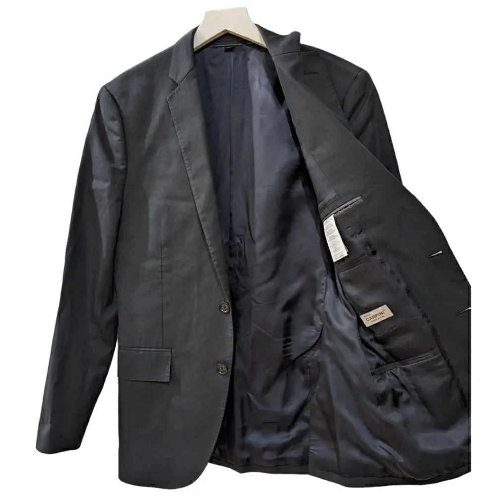 J. Crew Ludlow Two Button Slim Fit Blazer Deep Navy Carpini® Italian 36S A0491